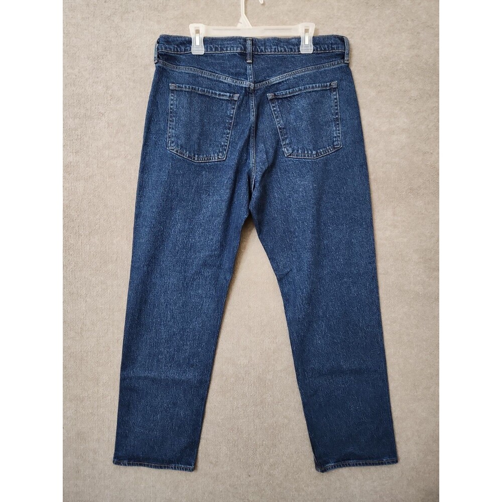 Old Navy Slouchy Wide-Leg Jeans Womens 12 Blue Dark Wash Button Fly NEW - Picture 8 of 12